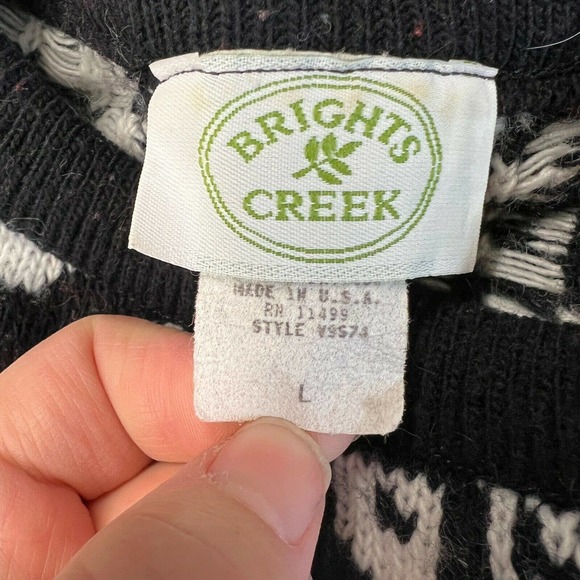 Vintage Crewneck‎ Red Black Nordic Fair Isle Long Sleeve Ski Winter Sweater Larg - Picture 8 of 9